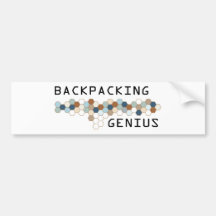 Backpacking Genius Bumper Sticker