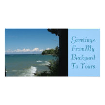 backyard paradise-1, Greetings FromMy BackyardT... Photo Card Template