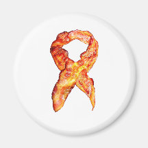 Bacon Awareness Ribbon Fridge Magnets