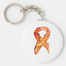 Bacon Awareness Ribbon Keychain