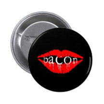Bacon Lips Pinback Buttons