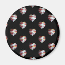 Bacon Love Heart Pattern Refrigerator Magnet