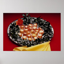 Bacon-wrapped seafood hors d'oeuvres poster