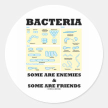 Bacteria Some Are Enemies & Some Are Friends Round Sticker