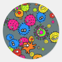 Bacteria Wallpaper Round Stickers