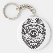 Bad Cop No Doughnut - Black Key Chain