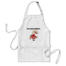 Bad Dog Bites Black Santa on the Butt Apron