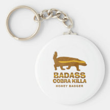 Badass Cobra Killa Honey Badger Keychains