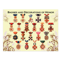 Badges and Decorations of Honor Postcard