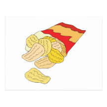 bag of potato chips post cards