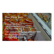 Bags of chips in freezer cabinet business card template