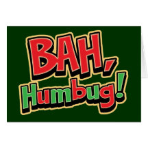 Bah Humbug Greeting Cards - Dark Background