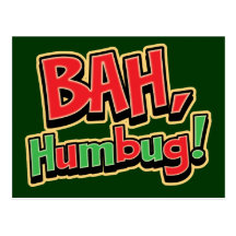 Bah Humbug Postcard - Dark Background