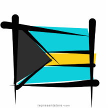 Bahamas Brush Flag Photo Cut Out