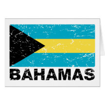 Bahamas Vintage Flag Greeting Cards