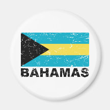 Bahamas Vintage Flag Magnets