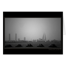 Bahrain city scape b&w cards