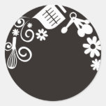 Baker baking utensils black white bakery sticker