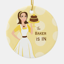 Baker in/out sign christmas ornaments