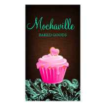 Bakery Business Card Cupcake Linen Brown 3