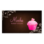 Bakery Business Card Cupcake Linen Brown Bg
