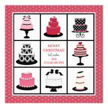 Bakery Business Christmas Cards Custom Invites