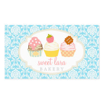 Bakery Cafe Retro Sweet Cupcakes Cute Boutique Business Card