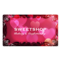 Bakery & Catering Pink Hearts Businesscard Business Card Templates