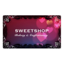 Bakery & Catering Pink Hearts Businesscard Business Cards
