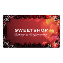 Bakery & Catering Red Hearts Businesscard Business Card Templates