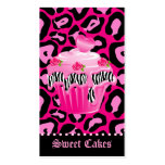 Bakery Leopard Rose Pink Cupcake Heart Icing Dots Business Cards