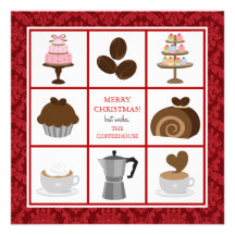Bakery or Coffeehouse Business Christmas Cards Invite
