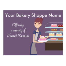 Bakery/Pastry Shop 4 Design Post Cards