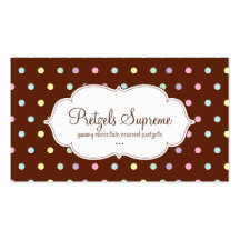 Bakery Polka Dots Chocolate Pink White Business Cards