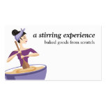 Bakery woman baking mixing bowl business cards business cards