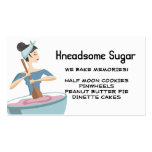 Bakery woman baking mixing bowl business cards business cards