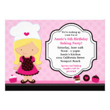 Baking Birthday Party Invitation