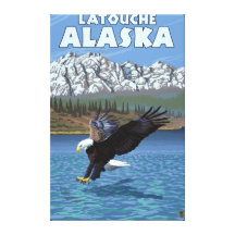 Bald Eagle Diving - Latouche, Alaska Gallery Wrapped Canvas
