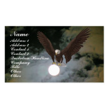 Bald Eagle Full Moon Fantasy Profile Business Card