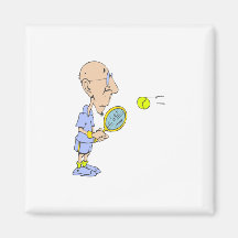 Bald Tennis Guy Fridge Magnet