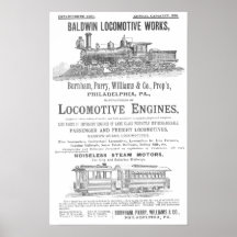 Baldwin Locomotive Works Railway Locomotives Poster