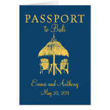 Bali Passport Wedding Invitation Greeting Cards