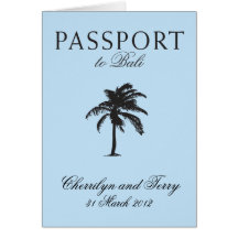 Bali Passport Wedding Save the Date Greeting Cards