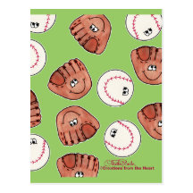 Ball and Glove collage Postcard