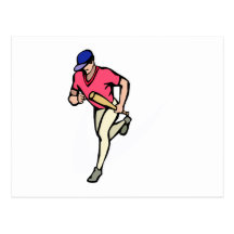 Ball Player Taking base Postcards