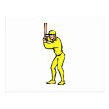 Ball Player Yellow Post Card