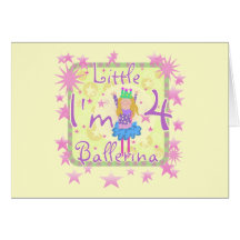 Ballerina 4th Birthday Tshirts and Gifts Greeting Card