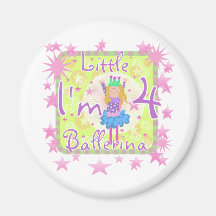 Ballerina 4th Birthday Tshirts and Gifts Magnet