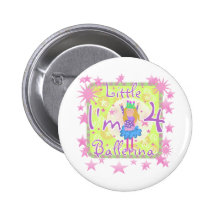 Ballerina 4th Birthday Tshirts and Gifts Pins