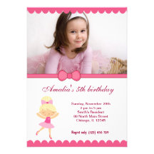 Ballerina Birthday Girl Invite